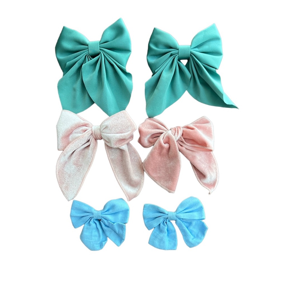 Bows bundle pink blue turquoise